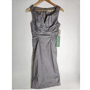 Simply Liliana Women's Sleeveless Platinu V-Neck Knee Length Formal Dress Size 6